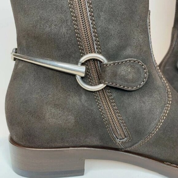 GUCCI Knee High Riding Boots US 9.5 Brown Suede Horsebit Low Block Heel EU 39.5 - Picture 3 of 12